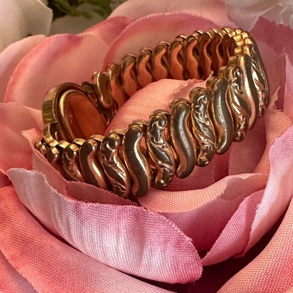 πHPπ NO MONOGRAM Vtg. Pitman & Keeler Amer. Queen Gold-Filled Exp. Bracelet - Picture 4 of 13